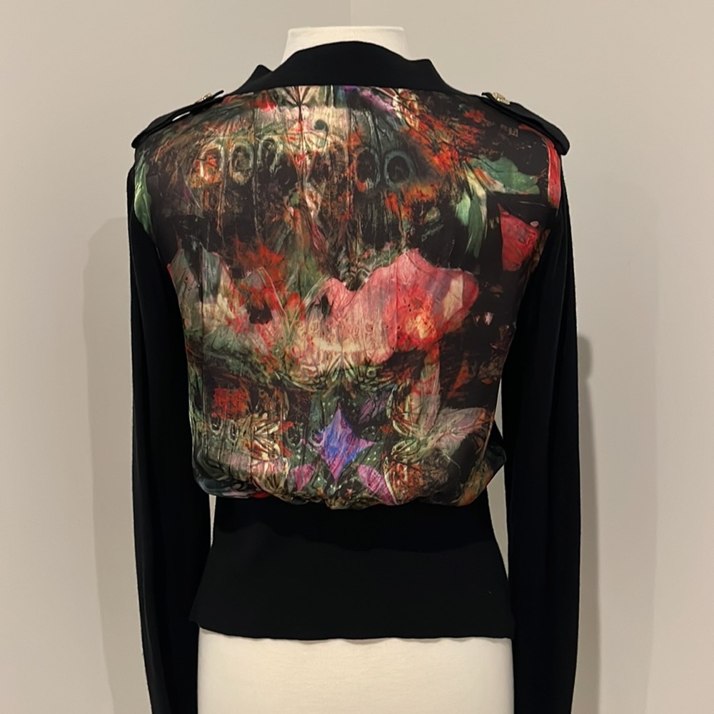 Ted Baker London black floral cardigan size 4